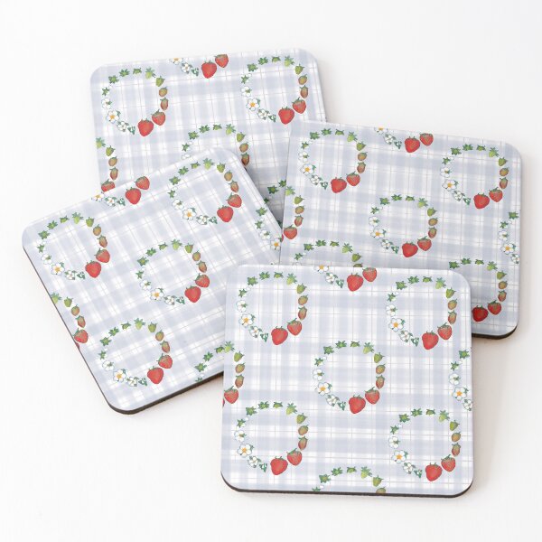 Item preview, Illustration of Strawberry Stages Circular Grey Gingham designed and sold by NinaModray.