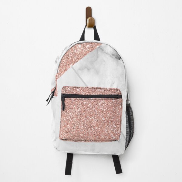 Item preview, rose gold glitter and white luxury marble pattern designed and sold by Beeroclock.