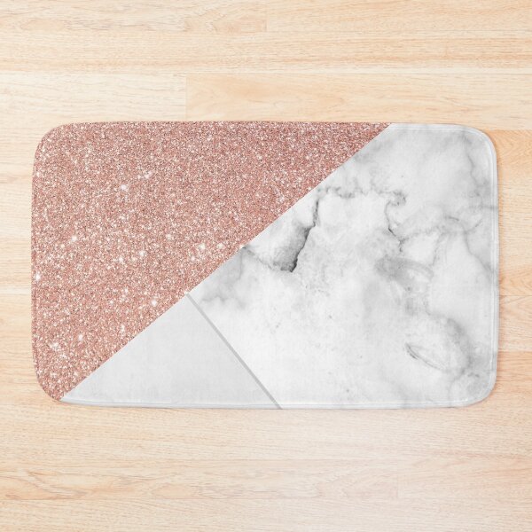 Item preview, rose gold glitter and white luxury marble pattern designed and sold by Beeroclock.