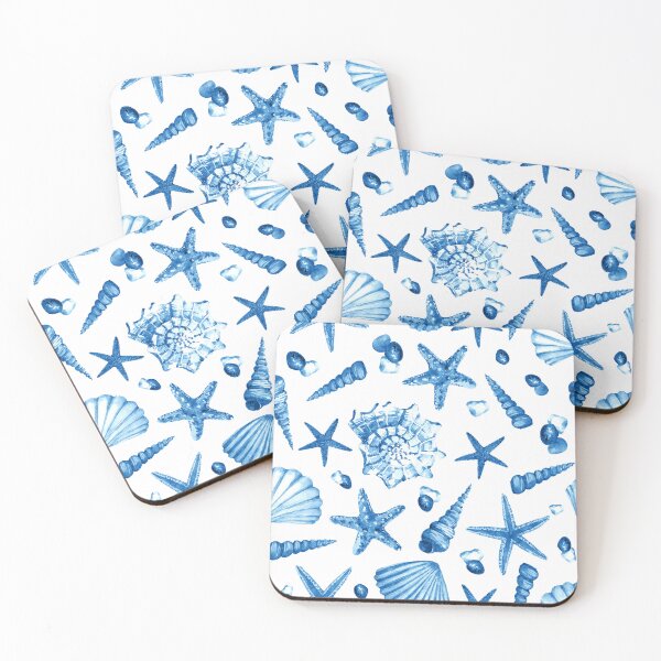 Item preview, Watercolor Seamless Pattern With Seashells, Starfish And Stones. designed and sold by anes18.