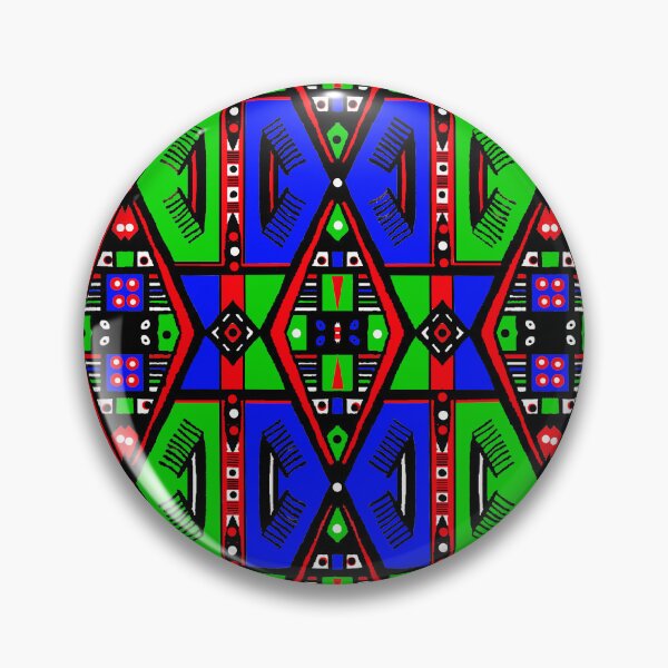Item preview, African Tribal Patterns Manjak Wax Textile Print  "Cachieu" Gambia Flag colors designed and sold by Tony Cisse.