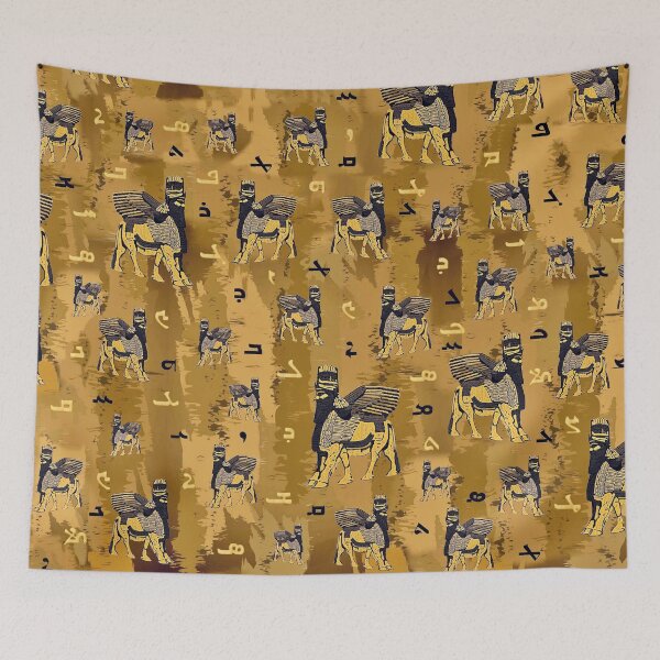 Item preview, Assyrian Lamassu and Alphabet designed and sold by doniainart.