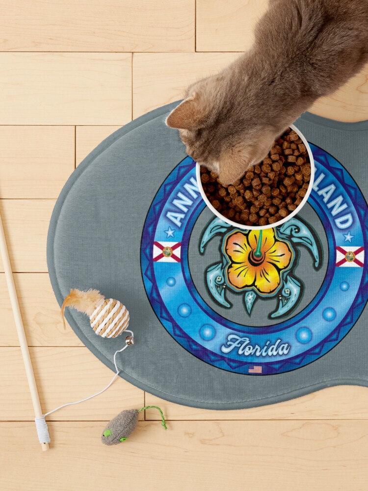Alternate view of Anna Maria Island FL Sea Turtle Hibiscus Pet Mat