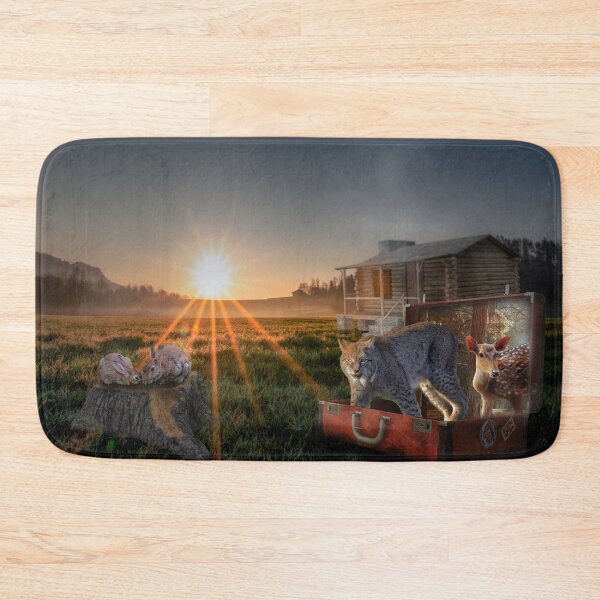 Item preview, Gathering at the forest house at sunrise designed and sold by OskiOnTour.