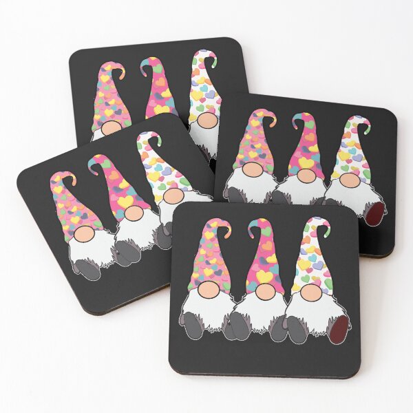 Item preview, Valentines Pink Gnomes Red Pink Hats Hearts, Swedish Tomte Cute Elves designed and sold by funnytshirtemp.