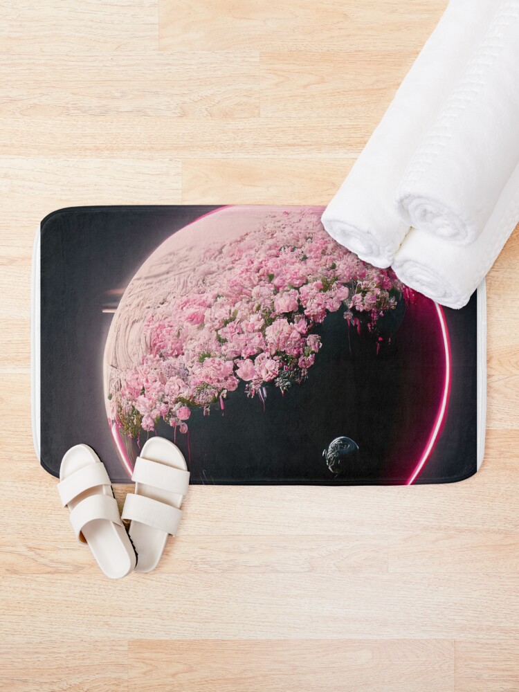 Alternate view of Cosmic Flower Alien Sci-Fi Space Planet Bath Mat