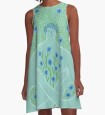 Cyanus- Cornflowers for Chloris A-Line Dress