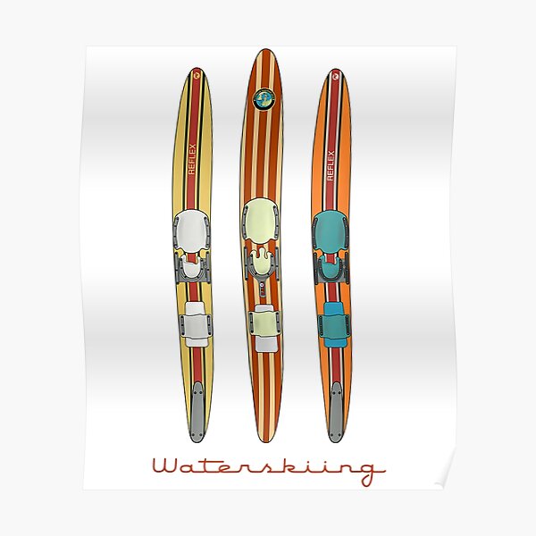 "Classic Vintage Water Skis" Poster For Sale By Untriedcandidat | Redbubble