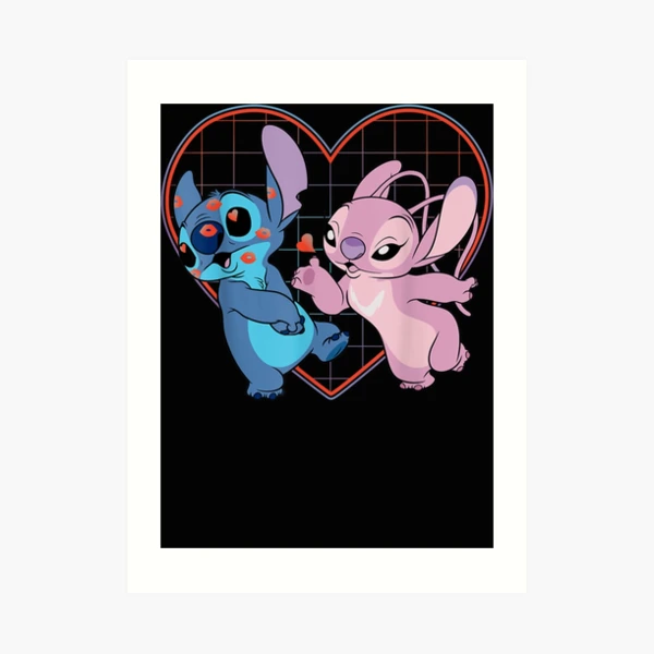 Disney Lilo and Stitch Angel Heart Kisses1 Digital Art by Leesed