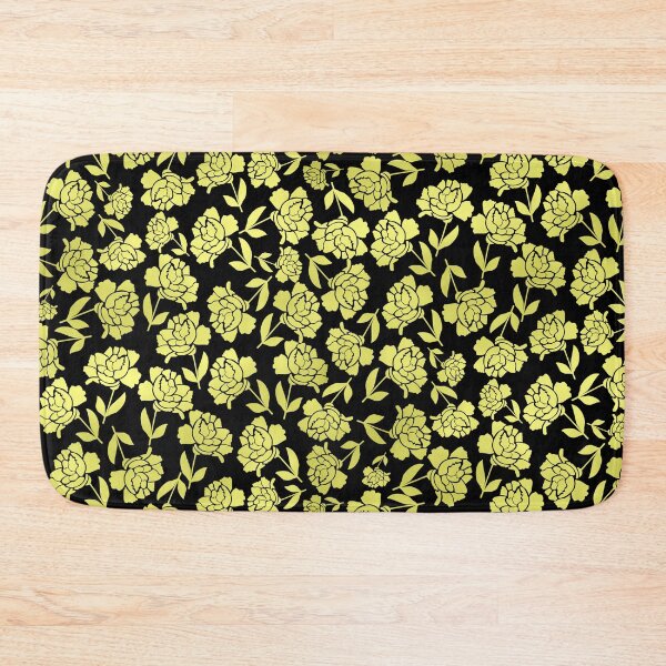 Item preview, Tossed Roses Gold-Filled on Black Half-Drop Repeat 5748 designed and sold by Art in My Loft.