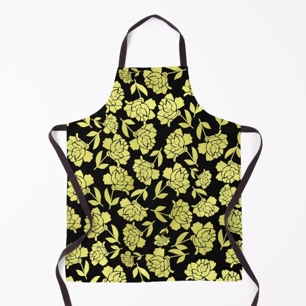 Item preview, Tossed Roses Gold-Filled on Black Half-Drop Repeat 5748 designed and sold by Art in My Loft.