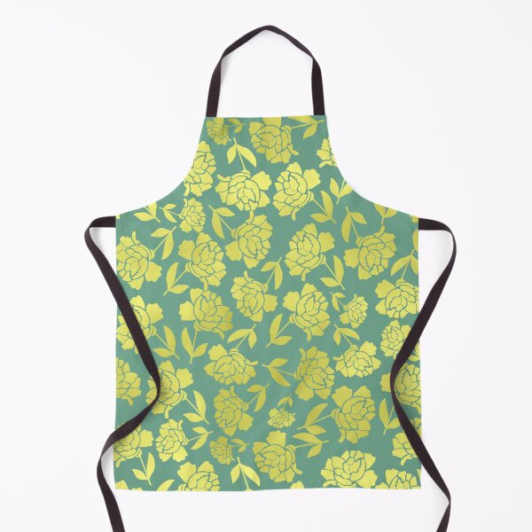Item preview, Tossed Roses Gold-Filled on Soft Green Half-Drop Repeat 5748 designed and sold by Art in My Loft.