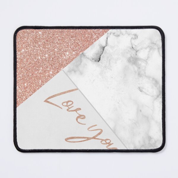 Item preview, rose gold glitter Love You white luxury marble pattern designed and sold by Beeroclock.