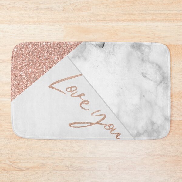 Item preview, rose gold glitter Love You white luxury marble pattern designed and sold by Beeroclock.
