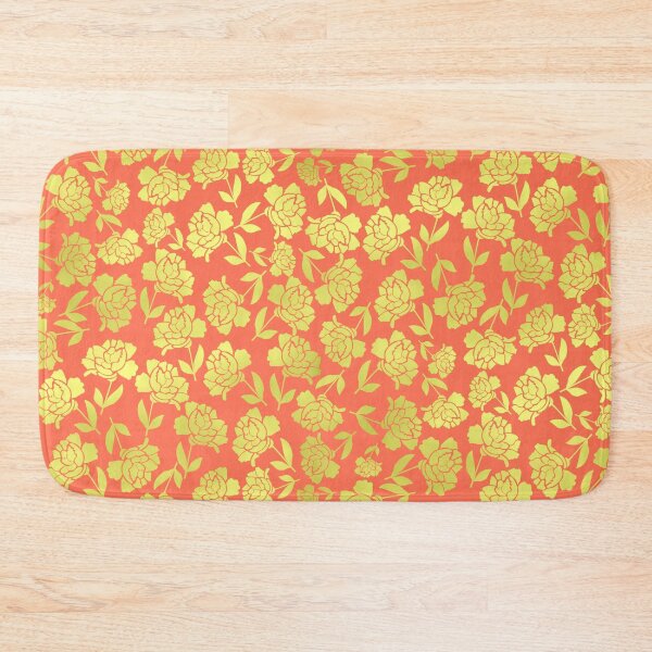 Item preview, Tossed Roses Gold-Filled on Apricot Half-Drop Repeat 5748 designed and sold by Art in My Loft.