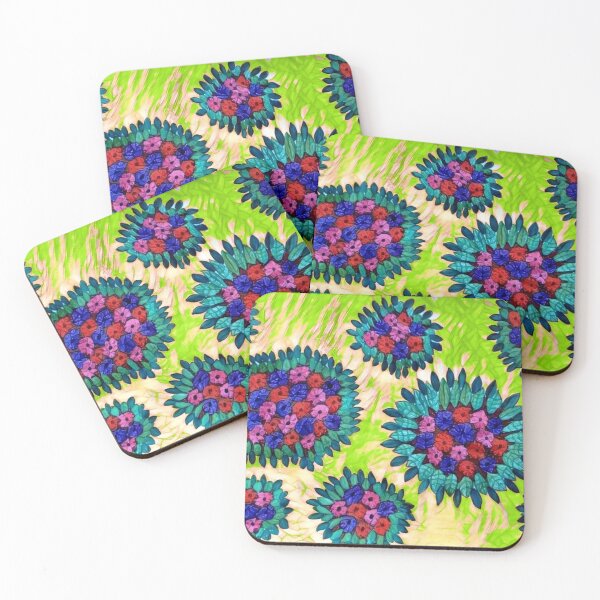 Item preview, Colorful flower bush- green  designed and sold by mindmaster007.