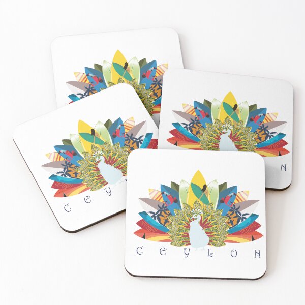 Item preview, Peacock Sri Lankan Map With Decorative Tail Feathers designed and sold by Ceylon-Picture.