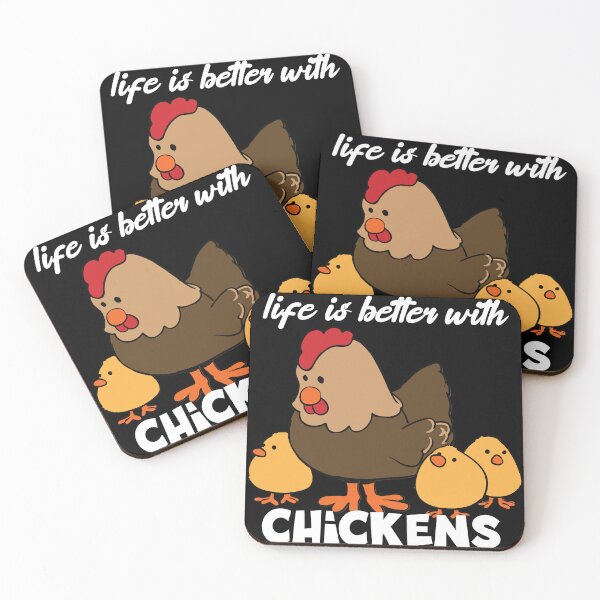 Item preview, Life Is Better with Chickens Cartoon Funny Hen White designed and sold by ETVdesign.