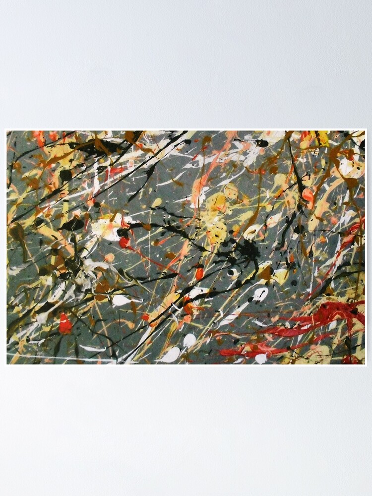 Alternate view of Jackson Pollock Interpretation Acrylics on Canvas Poster
