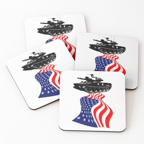Item preview, american battle tank and the flag of the united states of america designed and sold by Fábio  Santos.
