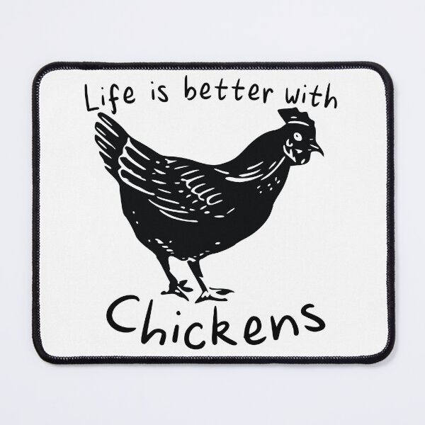 Item preview, Life Is Better with Chickens Cartoon Funny Hen Black designed and sold by ETVdesign.