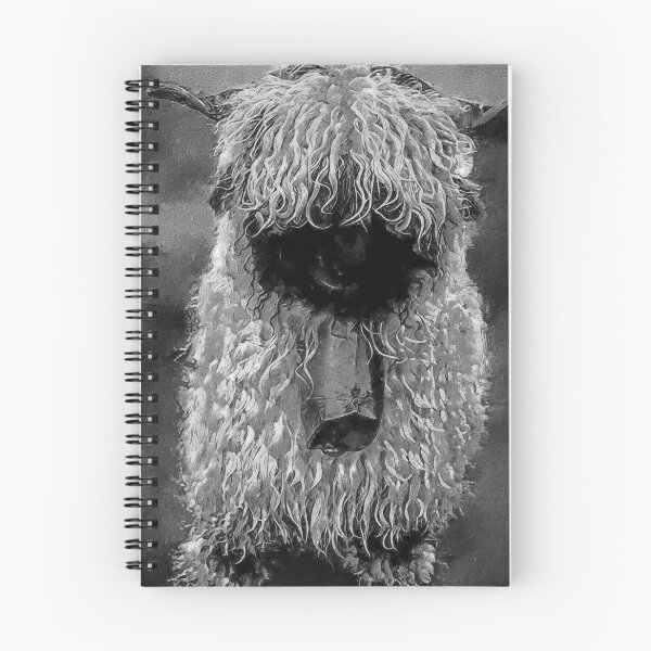 Item preview, Black And White Swiss Valais Blacknose Sheep, Fluffy  Valais Blacknose Sheep Art, Cute Swiss Sheep Farm Animal Portrait, Adorable Swiss Valais Blacknose Sheep  designed and sold by Paintcorner.