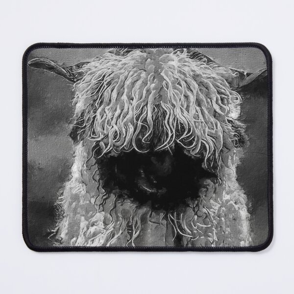 Item preview, Black And White Swiss Valais Blacknose Sheep, Fluffy  Valais Blacknose Sheep Art, Cute Swiss Sheep Farm Animal Portrait, Adorable Swiss Valais Blacknose Sheep  designed and sold by Paintcorner.