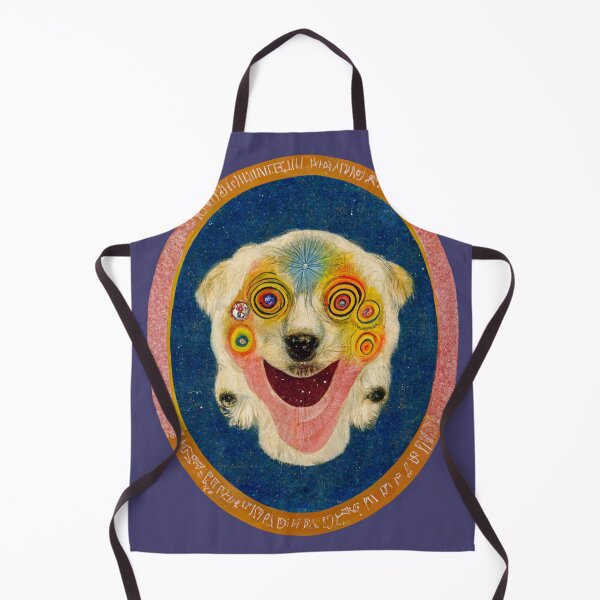 Splashproof Novelty Apron Pug Dog with Biscuit Cooking Painting Art Kitchen BBQ 