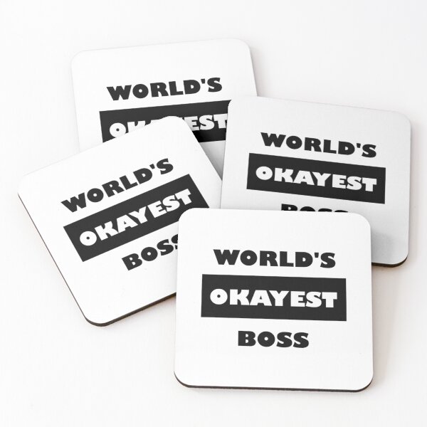 Item preview, Funny World_s okayest Boss - block black and white coworker funny saying designed and sold by Alexhelton1.