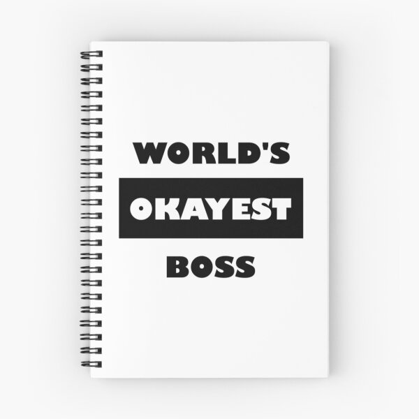 Artikelvorschau, Funny World_s okayest Boss - blockieren Sie lustiges Sprichwort des schwarzen und weißen Mitarbeiters entworfen und verkauft von Alexhelton1.