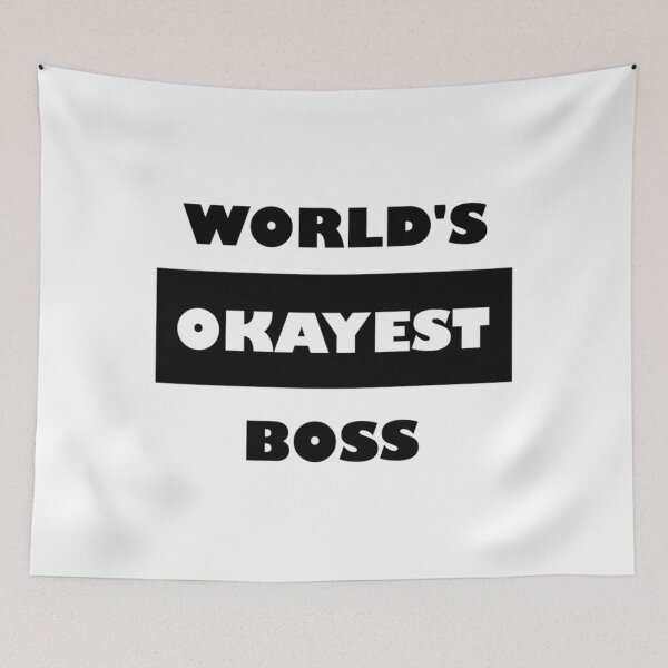 Item preview, Funny World_s okayest Boss - block black and white coworker funny saying designed and sold by Alexhelton1.