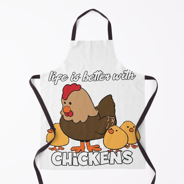 Item preview, Life Is Better with Chickens Cartoon Funny Hen White designed and sold by ETVdesign.
