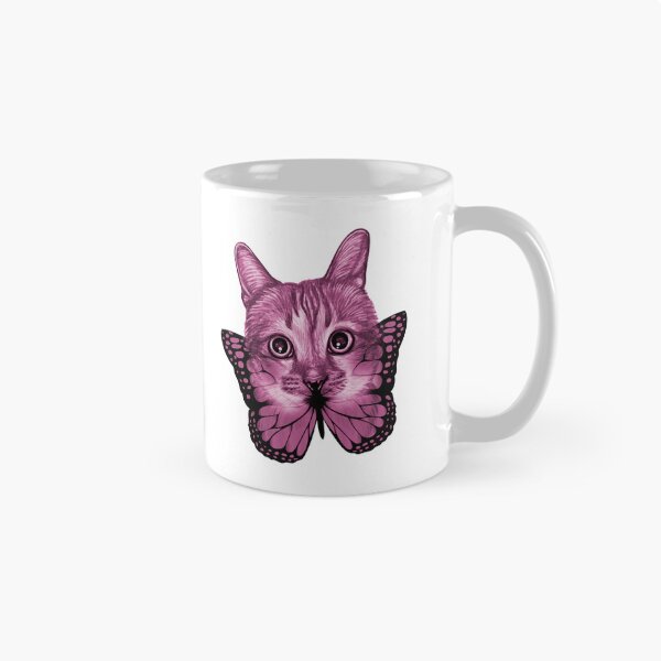 Item preview, Cute Purple and Black Cat and Butterfly Image designed and sold by FunnyCatsFam.