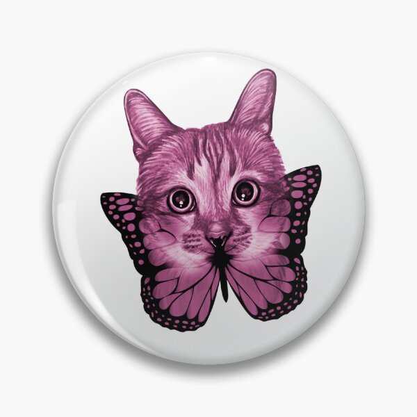 Item preview, Cute Purple and Black Cat and Butterfly Image designed and sold by FunnyCatsFam.