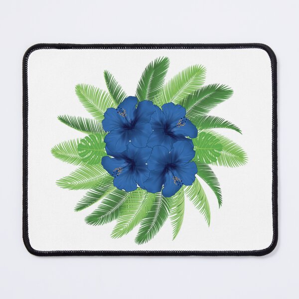 Item preview, Tropical Leaves & Flowers - Blue designed and sold by RetroCave.