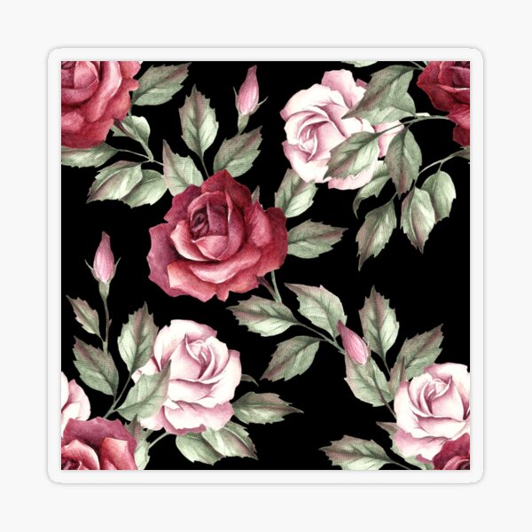 Seamless pattern with roses Sticker for Sale by Anna Katherine