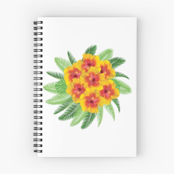 Aperçu de l'œuvre Feuilles et fleurs tropicales - Jaune créée et vendue par RetroCave.