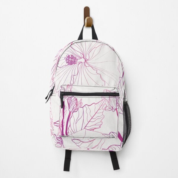 Item preview, Tropical Exotic Plants Floral Vibrant Pink Line Pattern designed and sold by WearWolfDesigns.