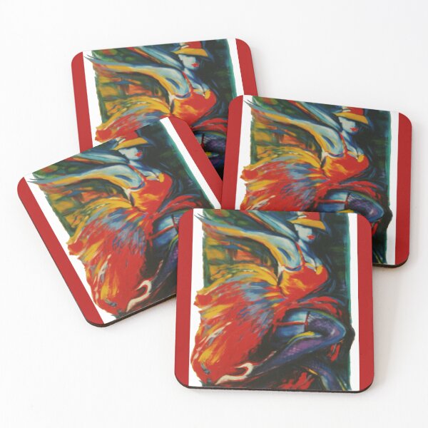 Item preview, Abstract Painted Cabaret Dancer Lady in a Bright Dress and Hat designed and sold by DappleDesign.