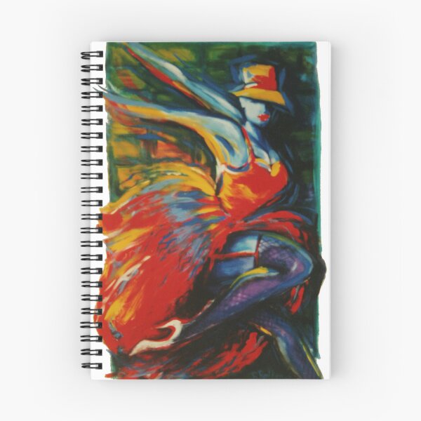 Item preview, Abstract Painted Cabaret Dancer Lady in a Bright Dress and Hat designed and sold by DappleDesign.