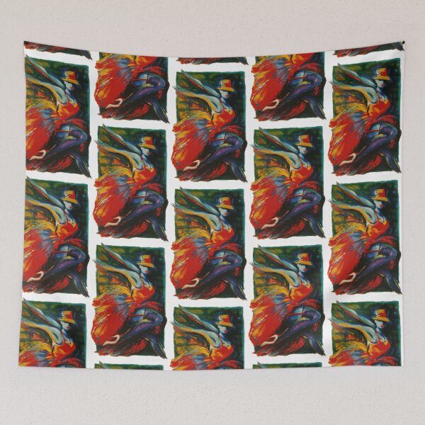 Item preview, Abstract Painted Cabaret Dancer Lady in a Bright Dress and Hat designed and sold by DappleDesign.