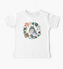 My Neighbor Totoro Wreath - Anime, Catbus, Soot Sprite, Blue Totoro, White Totoro, Mustard, Ochre, Umbrella, Manga, Hayao Miyazaki, Studio Ghibl Baby Tee