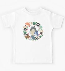 My Neighbor Totoro Wreath - Anime, Catbus, Soot Sprite, Blue Totoro, White Totoro, Mustard, Ochre, Umbrella, Manga, Hayao Miyazaki, Studio Ghibl Kids Tee
