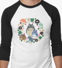 Mein Nachbar Totoro Kranz - Anime, Catbus, Ruß Sprite, Blau Totoro, Weiß Totoro, Senf, Ocker, Regenschirm, Manga, Hayao Miyazaki, Studio Ghibl Baseballshirt mit 3/4-Arm