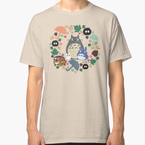 My Neighbor Troll Wreath - Anime, Catbus, Soot Sprite, Blue, White, Mustard, Ochre, Umbrella, Manga, Hayao Miyazaki Classic T-Shirt