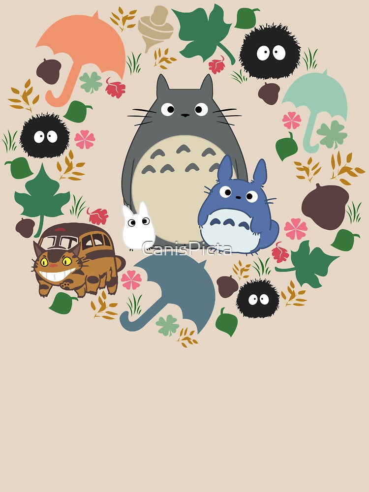 Mein Nachbar Totoro Kranz - Anime, Catbus, Ruß Sprite, Blau Totoro, Weiß Totoro, Senf, Ocker, Regenschirm, Manga, Hayao Miyazaki, Studio Ghibl von CanisPicta