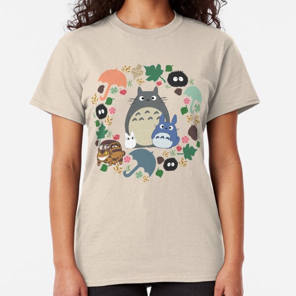 My Neighbor Troll Wreath - Anime, Catbus, Soot Sprite, Blue, White, Mustard, Ochre, Umbrella, Manga, Hayao Miyazaki Classic T-Shirt
