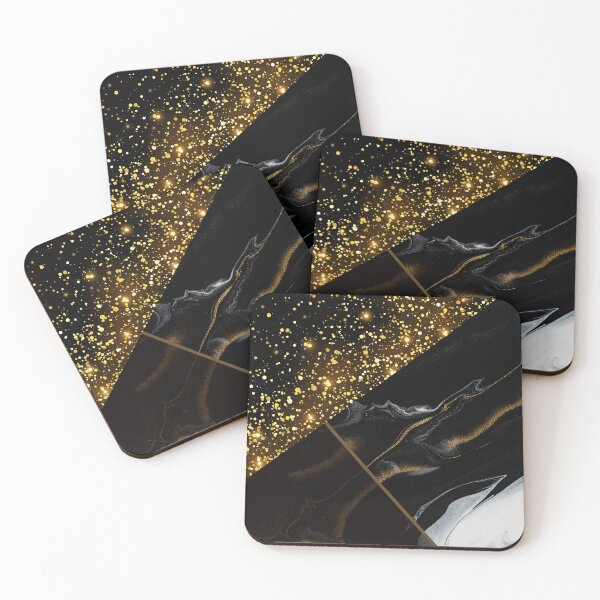 Item preview, modern black and gold luxury marble pattern designed and sold by Beeroclock.