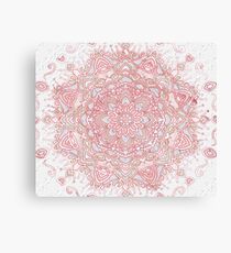White snowflake rose mandala Canvas Print