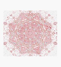 White snowflake rose mandala Photographic Print